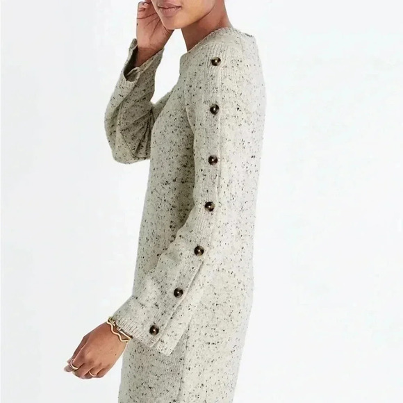 MADEWELL DONEGAL BUTTON SLEEVE SWEATER DRESS - Picture 2 of 8